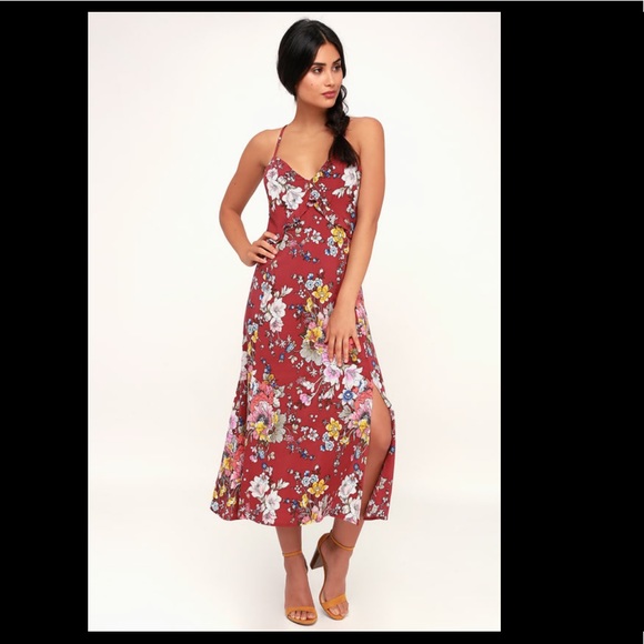 Lulus Dresses & Skirts - Mauve floral midi dress